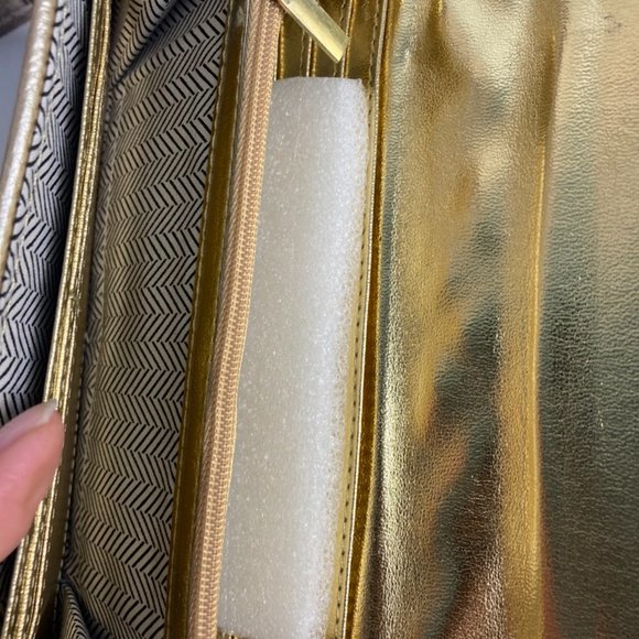 Evening Party Fold over Flap Clutch Crossbody Gold - Picture 2 of 5